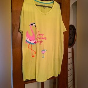 BNWOT Secret treasures fun, loving flamingo, Nightshirt size 2 to 3X